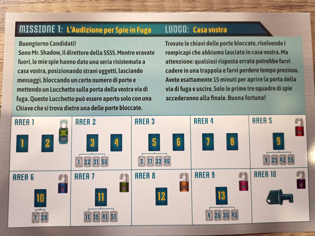 Carta missione di Escape your House