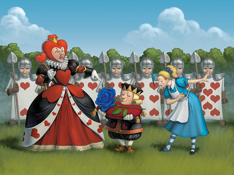 La regina di cuori iin Deckscape: Nel paese delle Meraviglie