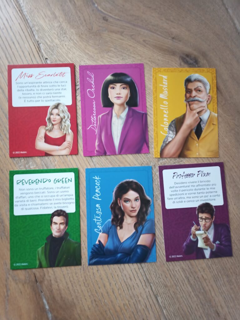 I personaggi di Cluedo: Il Tradimento a Villa Tudor