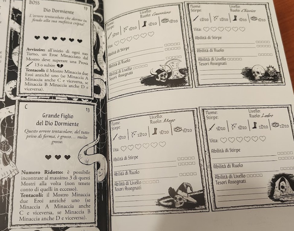 Le schede personaggio