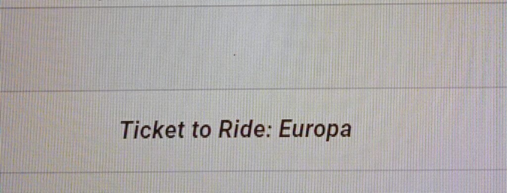 Ieri sera Ticket to Ride: Europa