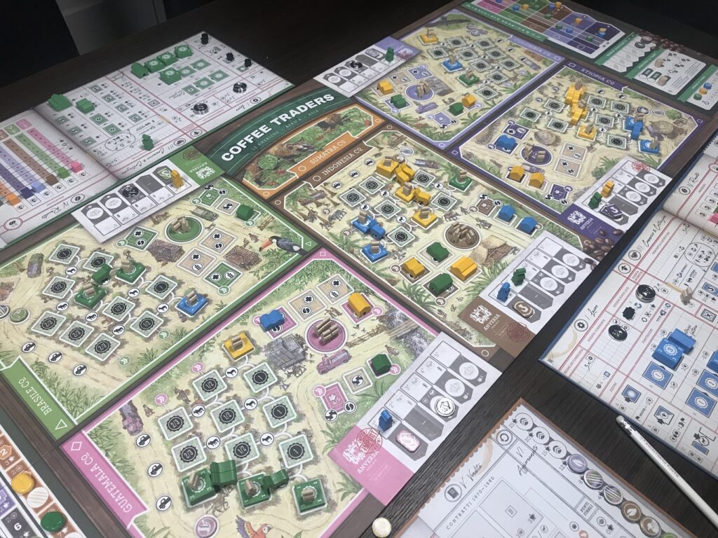 La recensione di Coffee Traders, un gioco euro ambientato nell'affascinante mondo della produzione e del commercio del caffè.