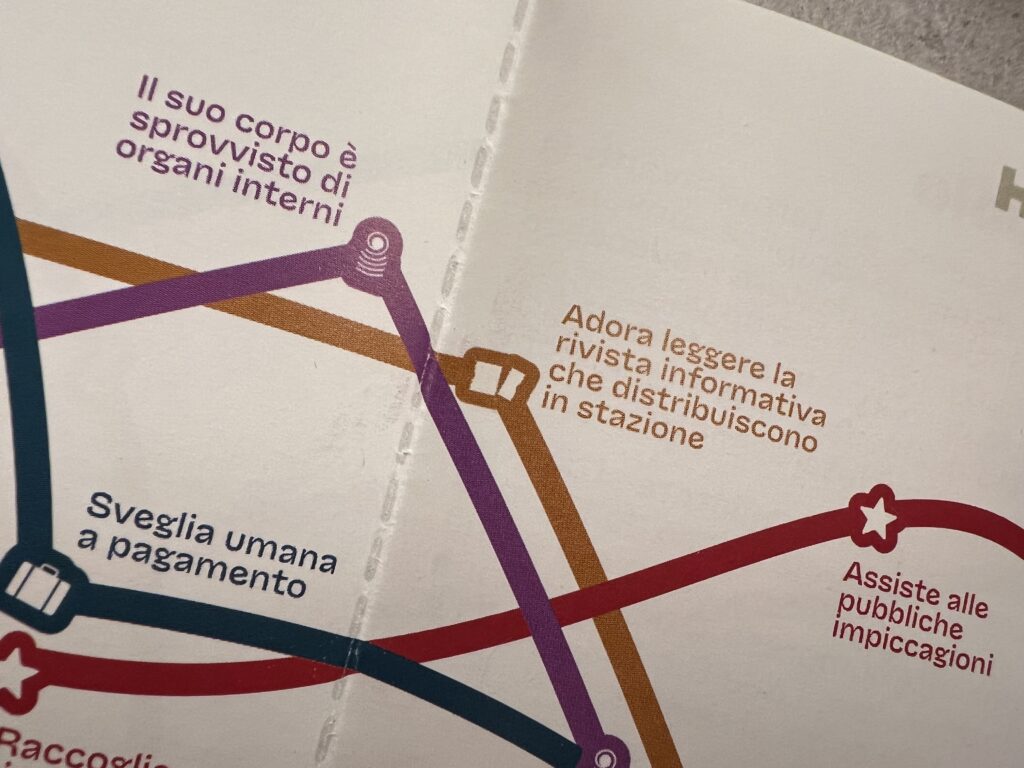 Un esempio di Professione, Trascorso, Qualità Drammatica e Curiosa Coincidenza - che naturalmente sono tutte stazioni del treno. E cosa mai potrebbero essere altrimenti?