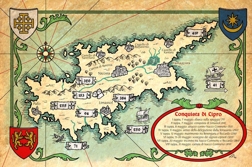 La mappa di Cipro 