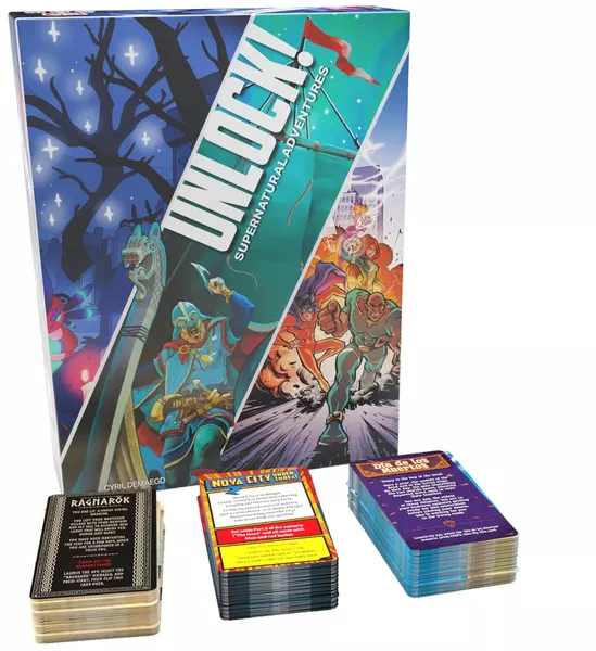 Scatola e carte di Unlock! Supernatural Adventures