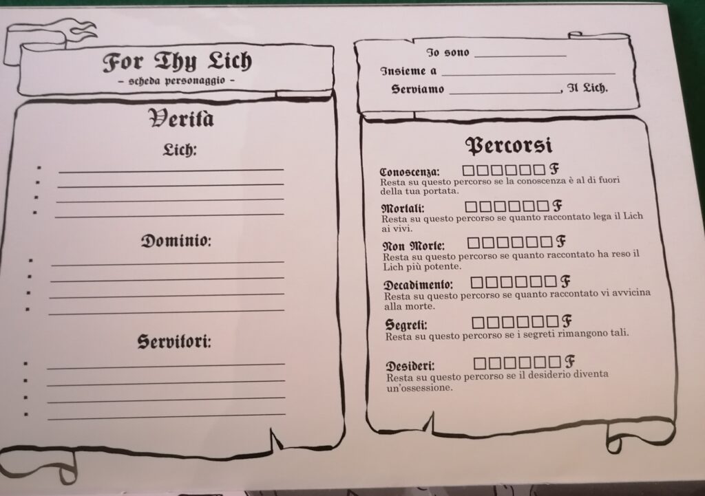 La scheda di For Thy Lich