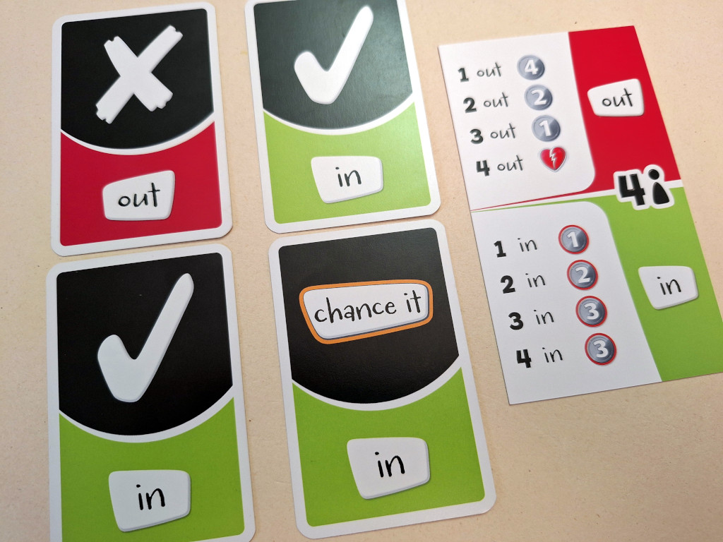 Chance It – carte decisione e tavola di giocata